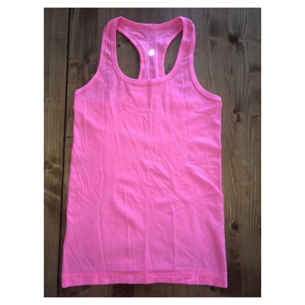Neon pink Lululemon racerback tank